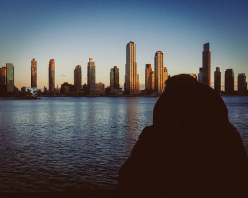 A calm moment looking out over the city skyline